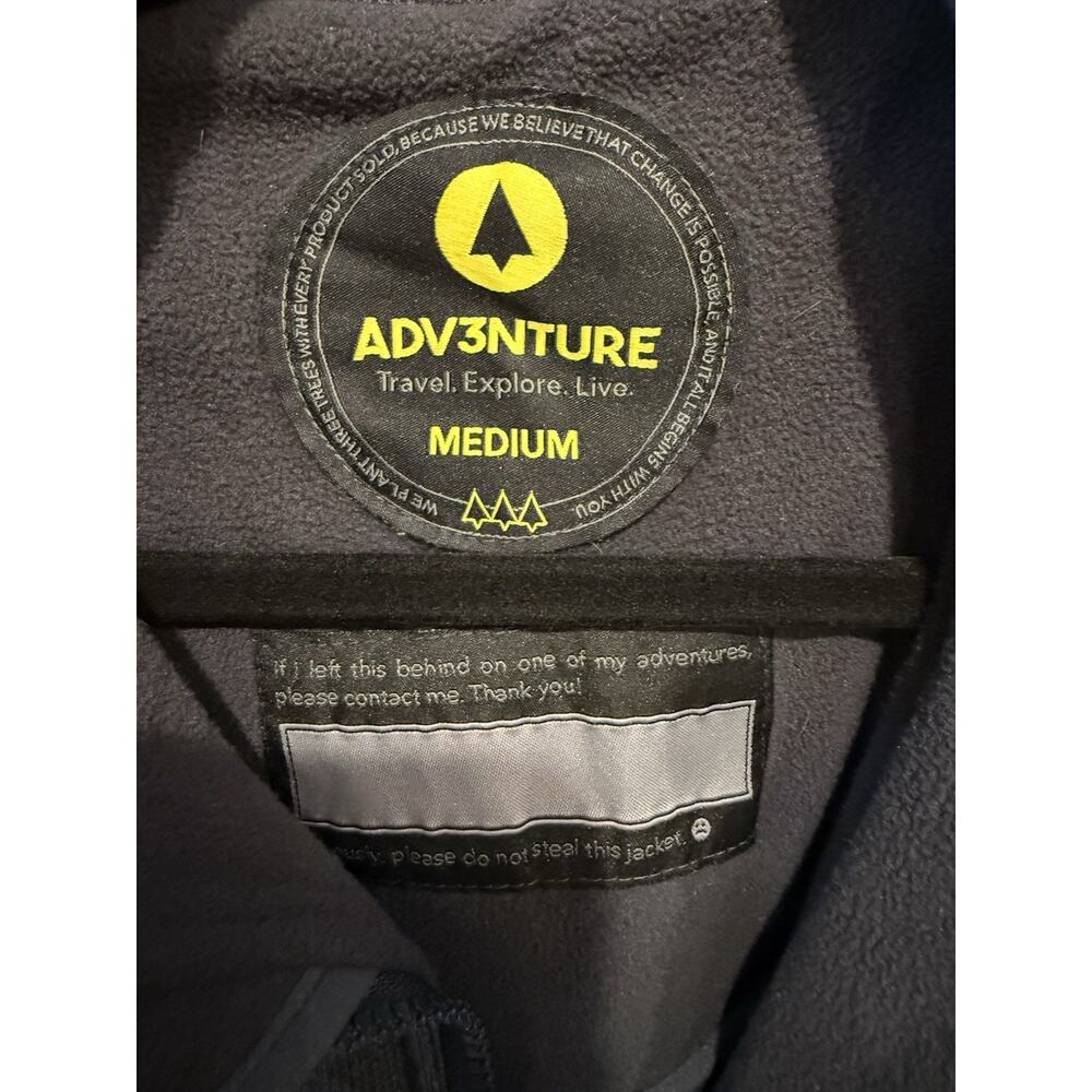 ADV3NTURE Mens Charcoal Gray Full Zip Fleece Lined Size Medium Jacket Can Opener - Picture 9 of 12